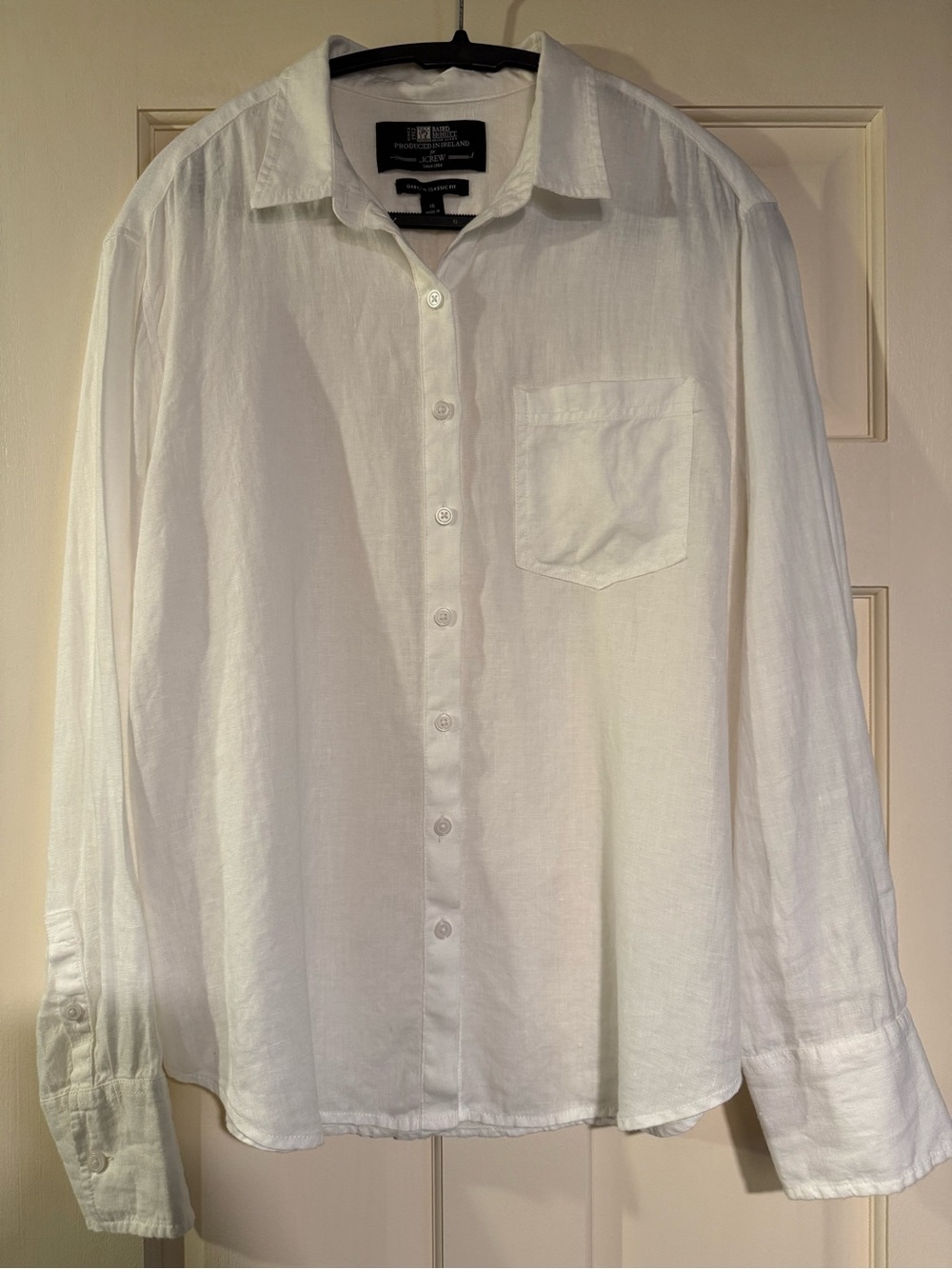 J.Crew Baird McNutt Irish Linen Garçon Classic Shirt White Size 10